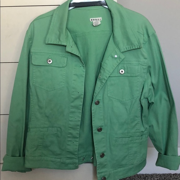 light green jean jacket